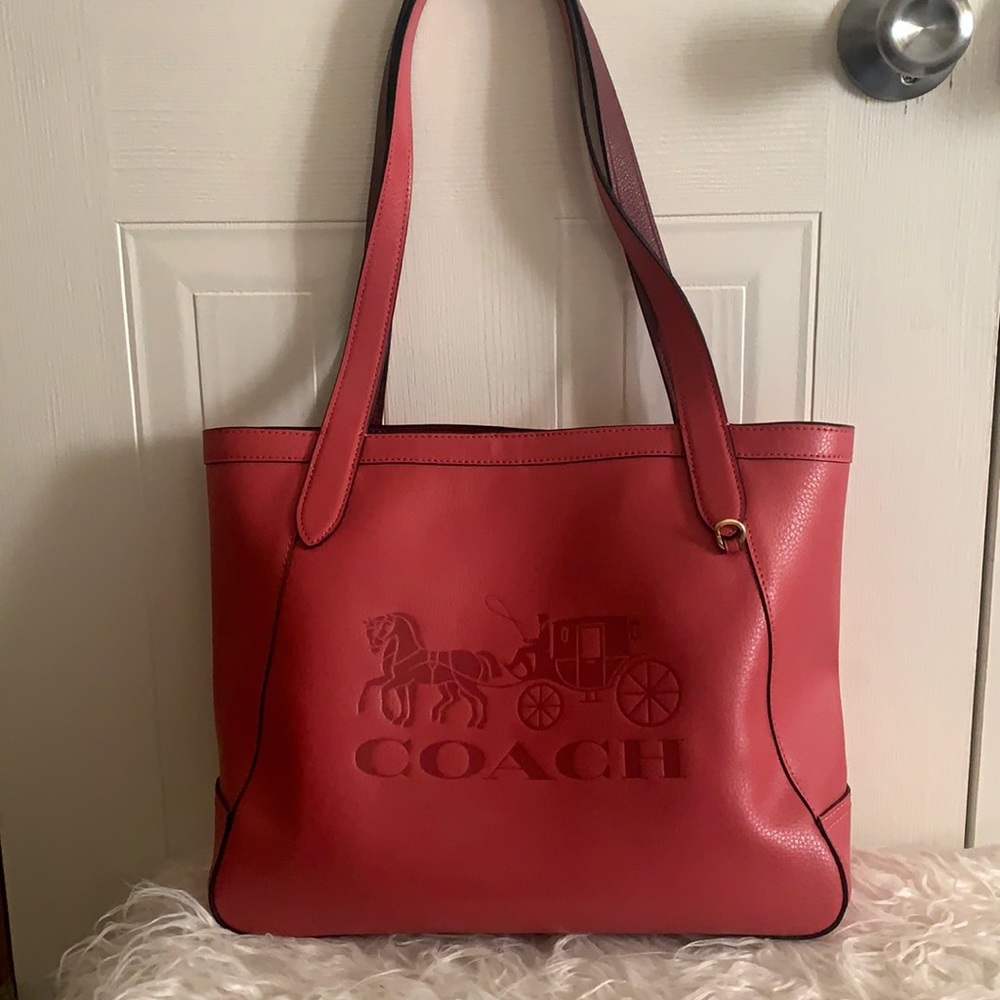 Coach Horse and Carriage tote in Poppy Mauve color